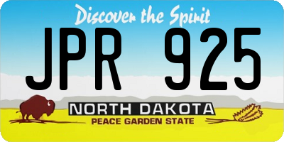 ND license plate JPR925