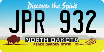 ND license plate JPR932