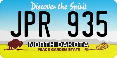 ND license plate JPR935