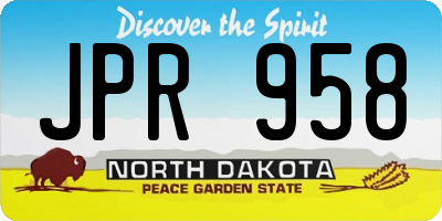 ND license plate JPR958