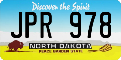 ND license plate JPR978