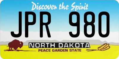ND license plate JPR980