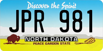 ND license plate JPR981