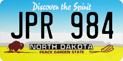 ND license plate JPR984