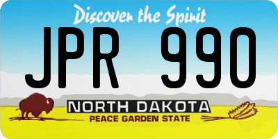 ND license plate JPR990