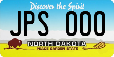 ND license plate JPS000