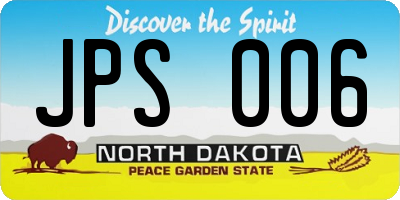 ND license plate JPS006