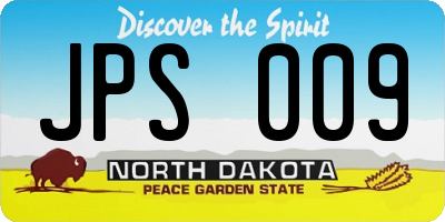 ND license plate JPS009