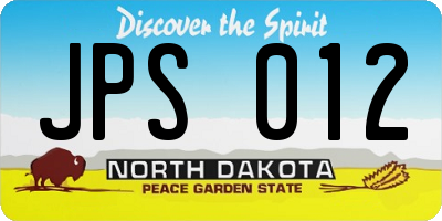 ND license plate JPS012