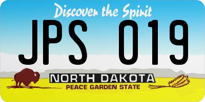ND license plate JPS019
