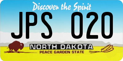 ND license plate JPS020