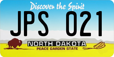 ND license plate JPS021
