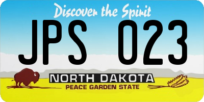 ND license plate JPS023