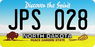 ND license plate JPS028