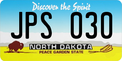 ND license plate JPS030