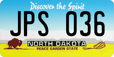 ND license plate JPS036
