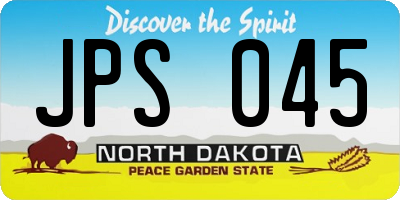 ND license plate JPS045