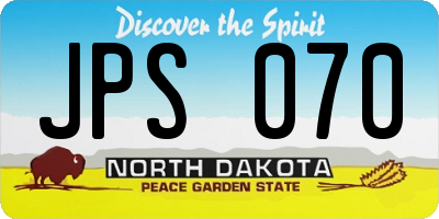 ND license plate JPS070