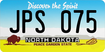ND license plate JPS075