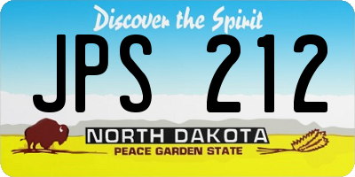 ND license plate JPS212