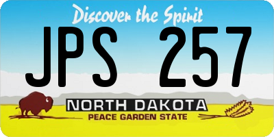 ND license plate JPS257