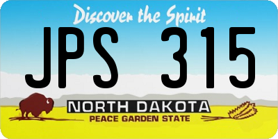 ND license plate JPS315