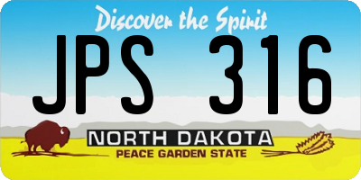 ND license plate JPS316