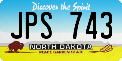 ND license plate JPS743