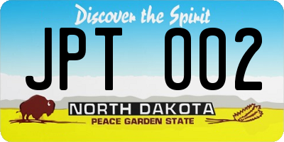 ND license plate JPT002