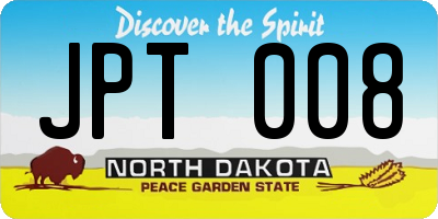ND license plate JPT008