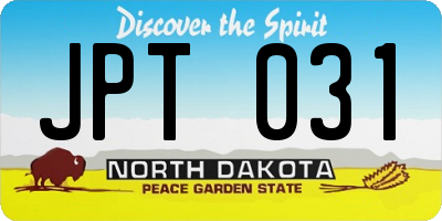 ND license plate JPT031