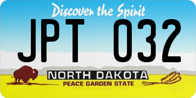 ND license plate JPT032