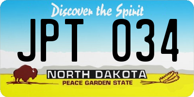 ND license plate JPT034