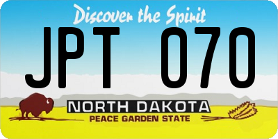 ND license plate JPT070