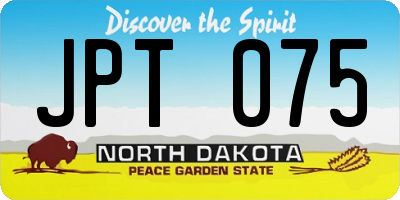 ND license plate JPT075
