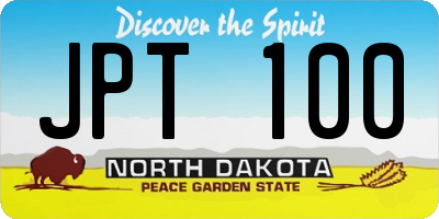 ND license plate JPT100