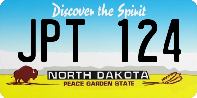 ND license plate JPT124