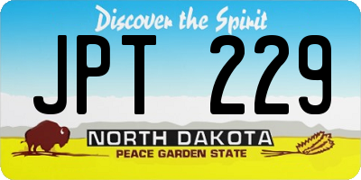 ND license plate JPT229