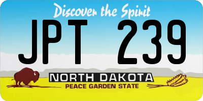 ND license plate JPT239