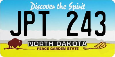 ND license plate JPT243