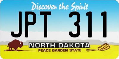 ND license plate JPT311