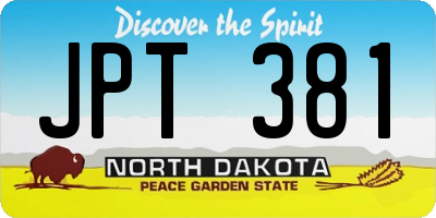 ND license plate JPT381