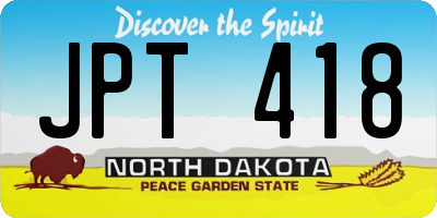 ND license plate JPT418