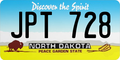 ND license plate JPT728