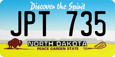 ND license plate JPT735