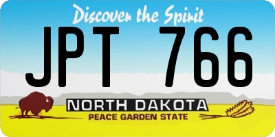 ND license plate JPT766