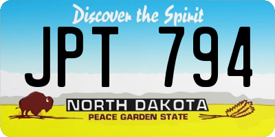 ND license plate JPT794