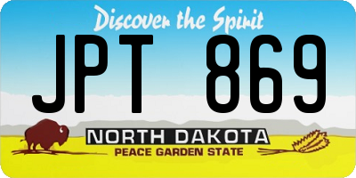 ND license plate JPT869