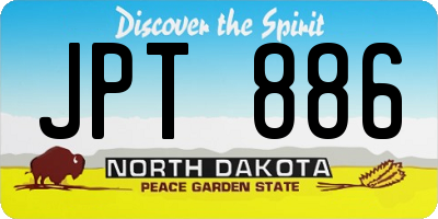 ND license plate JPT886