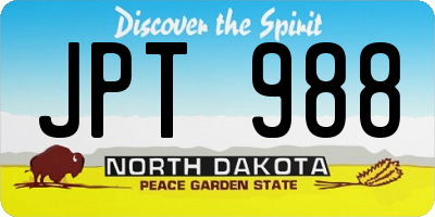 ND license plate JPT988